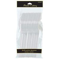 Amscan Sparkle Silver Plastic Spoons, 20 Ct.