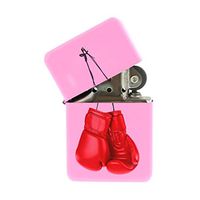 Pink Flip Top Refillable Windproof Lighter - Boxing Gloves Pink Lighter