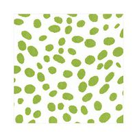 Caspari Spots Paper Linen Luncheon Napkins in Green, Four Packs of 15