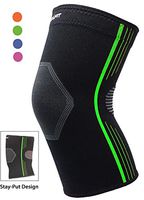 Plus Size Knee Sleeve Compression Knee Brace Support for Running Basketball Crossfit Arthritis and Knee Pain (Green, XL Single)