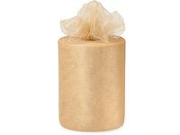 Pack Of 1, Solid Champagne Glimmer Tulle Ribbon 6" X 100 Yards For Special Occasions Such As Christmas & Weddings