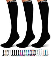 SB SOX 3-Pair Compression Socks (15-20mmHg) for Men & Women – Great Quality Comfortable Socks, Easy to Put On – Best Socks for Daily/Any Use, Running, Nurse, Travel (01 – Solid Black, Small/Medium)