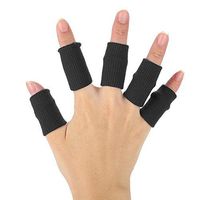 Finger Sleeves, 10pcs Basketball Finger Protector Flexible Sports Guards Wraps Stretchy Volleyball Support Brace (Black)