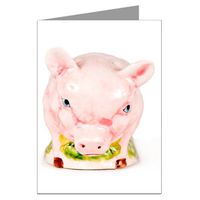 Vintage Kitsch Pig Notecard Set