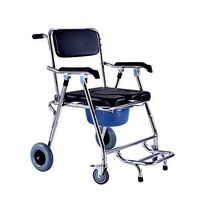 Lightweight Wheelchair Mobile Bedside Toilet and Transport Wheelchair Lightweight Folding Walker for The Elderly and Disabled, Shower Wheelchair with Brake