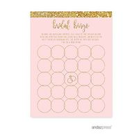 Andaz Press Blush Pink Gold Glitter Print Wedding Collection, Bridal Shower Bingo Game Cards, 20-Pack
