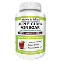Hewis & Selby Apple Cider Vinegar 1500mg Capsules - 60 Veggie Caps - Lose Weight, Suppress Your Appetite, Boost Energy Levels - Made in USA
