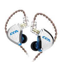 CCA C12 in Ear Monitor, 5BA+1DD Balanced Armature Drives HiFi Bass in Ear Earphone Headset Noise Cancelling Earbuds Zinc Alloy Headphones with Detachable Cable Universal-Fit 0.75mm 2PIN (No Mic, BlUE)