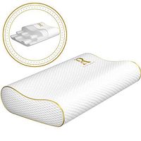 Royal Therapy Memory Foam Pillow, Neck Pillow Bamboo Adjustable Side Sleeper Pillow for Neck & Shoulder, Support for Back, Stomach, Side Sleepers, Orthopedic Contour Pillow, CertiPUR-US