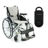 Karman S-Ergo 115 Ultra Lightweight Ergonomic Wheelchair | Seat Size 18" X 17" | Swing Away Footrest | Quick Rrelease Wheels in Silver & Free 130 dB Black Personal Safety Alarm/Siren!