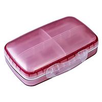 Waterproof Travel Pill Organizer Daily Medicine Dispenser - Jumbo Size 8 Compartment Airtight Pill Container - Moisture Proof Pill Box for Medication and Supplements (Red)