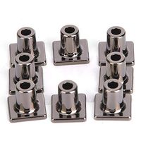 HEEPDD 8 Pcs High Heel Protector, Women's High Heel Protectors Caps Shoe Repair Highten 15mm Metal Stopper DIY Shoe Accessories(Black Sqaure)