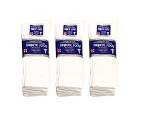 Diabetic Socks Crew Socks 3, 6,9 or 12-Pack Physicians Approved Crew Diabetic Socks Cotton by Sole Trendz (9 Pairs of White, 9 to 11 Unisex)