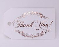 Thank You Tags, 40 Pack, Rose Gold Foil Printing, Off White Paper, Gift Tags, Party Favors (Thank You!2 Rose Gold)