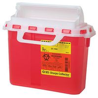 BD Medical Systems 305427 Sharps Collector with Counterbalanced Door, Horizontal, 5.4 Quart Capacity, 10.75" Height x 12" Width x 4.5" Depth, Clear (Pack of 12)