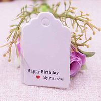 OBELLA BOUTIQUE wholesale scallop 35cm white paper gift tag 100pcs per lot thank you my darling hang tag for wedding/candy/box/gift decoration