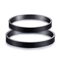SunnyHouse Jewelry His or Hers Matching Set Couple Titanium Bangle Bracelet Magic Pure Black Magnetic Simple Korean Style Anti-Fatigue in a Gift Box (Hers)