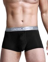 RONSHIN Men Modal U-Design Convex Penis Bag Underwear Soft Lingerie Briefs Boxers(Black XXL)