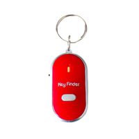KALALY LED Torch Keychain Light Remote Sound Control Lost Key Finder Locator Remote Keychain Whistle Keyring (Red)