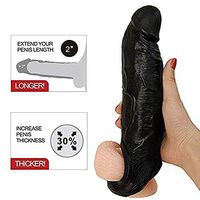 FDA 8.5 Inch Privacy Silicone Penile Condom ZSHBM Expander Expands Male Chastity Toys Black Lengthen Cock Sleeves Dick Socks