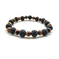 GIONO Black Lava Stone Tiger Eye Mala Howlite Oil Diffuser Chakra Reiki Beads Distance Natural Gemstone Elastic Bracelet