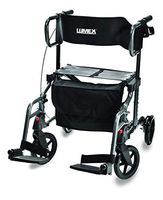 Lumex HybridLX Rollator & Transport Wheelchair, Titanium, LX1000T