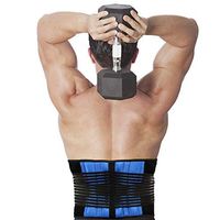 CROSS1946 Adjustable Lumbar Brace Belt-Lower Back Support Belt for Back Waist Pain & Waist Exercise for Women & Men Under Clothes-Blue&Black XLarge(35"-39")