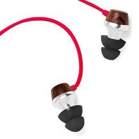 Symphonized ALN Premium Genuine Wood in-Ear Noise-isolating Headphones, Earbuds, Earphones with Mic (Red)