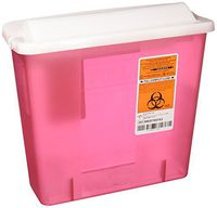 Medline MDS705153 Sharps Container, 5 Quart, Counter-Balance Lid, Red (Pack of 20),Pink