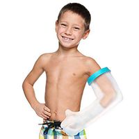 Kids Arm Cast Cover for Shower Bath, Watereproof and Watertight Cast Bandage Protector Bag for Broken Surgery Wound Arm, Hands, Wrists, Elbow, Fingers, Burns, Reusable Keeps Bandage Dry