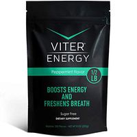 Viter Energy Caffeinated Mints - 40mg Caffeine & B-Vitamins Per Powerful Sugar Free Mint. Boost Energy, Focus & Fresh Breath. 2 Pieces Replace 1 Coffee (Peppermint, 1/2 LB Bulk (Mints Only))