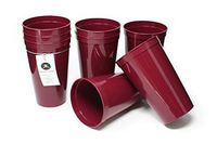 Rolling Sands 22 Ounce Reusable Plastic Stadium Cups Maroon, 8 Pack, Made in USA, BPA-Free Dishwasher Safe Plastic Tumblers