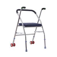 ZWJ-Rolling Walkers Elderly Walker, Wheeled, with seat Plate, Elderly Walker, Walker, Foldable (Color : Blue)