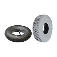 AlveyTech 3.00-4 (10"x3") Mobility Tire and Inner Tube Set with Knobby Tread (1)