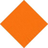 600 Tangerine Orange (12 Pks of 50) 2 Ply 10" X 10" Plain Solid Color Beverage Cocktail Napkins