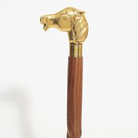 Rusticity Wooden Walking Stick - Brass Horse Design Grip| Dismantlable |Handmade | (3 ft)