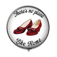 There's No Place Like Home - Ruby Slippers Art Photo Pill Box - Charm Pill Box - Glass Candy Box