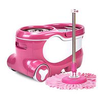 Rotating Mop Squeeze the Bucket,Microfiber Cotton Mop HeadHousehold Multifunction Mop Bucket Hotel Restaurant Hand Wash Free Mop Bucket Floor Cleaning Save Time (Color : Pink, Size : Mop head3)
