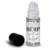 Jasmine’s Herb Gardens Natural Calming Sleep Essential Oil Blend with Hemp Extract - Natural Sleep Aid, Calming & Relaxing, Roll On Applicator, 1 fl oz