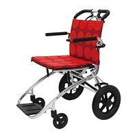 FXNN Transport Wheelchair Wheelchair-Hand Push Wheelchair Folding Lightweight Wheelchair Foldable Wheelchair Suitable for Elderly Disabled Wheelchair Walker (Color : Red)