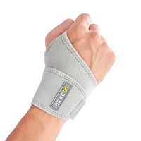 Bracoo Wrist Wrap, Reversible Compression Support for Sprains, Carpal Tunnel Syndrome, Wrist Tendonitis Pain Relief & Injury Recovery, WS10, Gray, 1 Count