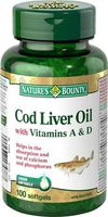 Nature's Bounty Cod Liver Oil with Vitamin A & D, 100 Capsules