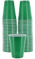 Amcrate Green Colored 16-Ounce Disposable Plastic Party Cups - Ideal for Weddings, Party’s, Birthdays, Dinners, Lunch’s. (Pack of 50)