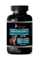 Colon Cleanse with psyllium Husk - Colon Cleanse Complex - Natural Cleansing - Fennel Seeds Capsules - 1 Bottle 90 Capsules