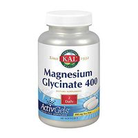 KAL Magnesium Glycinate 400 ActivGels | For Relaxation and Healthy Muscle Function | Soy-Free, Dairy-Free, Gluten-Free, Non-GMO & Vegan | 60 Softgels