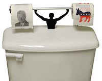 Fairly Odd Novelties Bill Clinton Novelty Toilet Paper W/ Strong Man Holder Democrats Political Gift Set