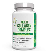 Multi-Collagen Peptide Powder Type I,II,III,V,X Supplement | 90 Capsules, 30 Days | Promotes Healthy Skin, Nails, Hair - Improves Joint Health and Supports Stronger Bones
