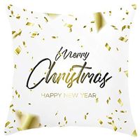 Indexshop Merry Christmas Throw Pillow Case Elk and Snowflakes Throw Pillow Case Modern Cushion Cover Square Pillowcase Decoration, Home Pillowcase 18x18 Decorative Cushion Pillow Cover (C)