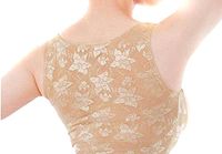 Hot Newest Lace Style Lady Adjustable Elastic Posture Aid Corrector Back and Shoulder Support Chest Breast Support Belt Band (L, Nude)