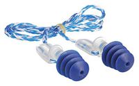 Howard Leight 1005329 by Honeywell Multiple Use Clarity 4-Flange Molded TPE (Thermoplastic Elastomer) Multi-Material Woven Corded Earplugs With Nylon Cord (1/PR)